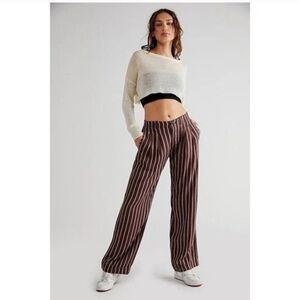 Striped Brown Women's Pants